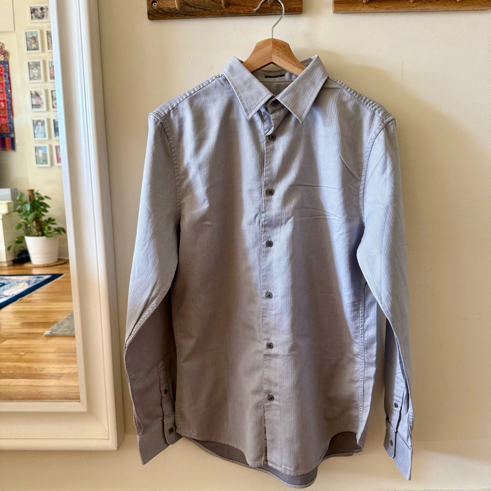 Armani Exchange Men's Gray Button-Up Shirt